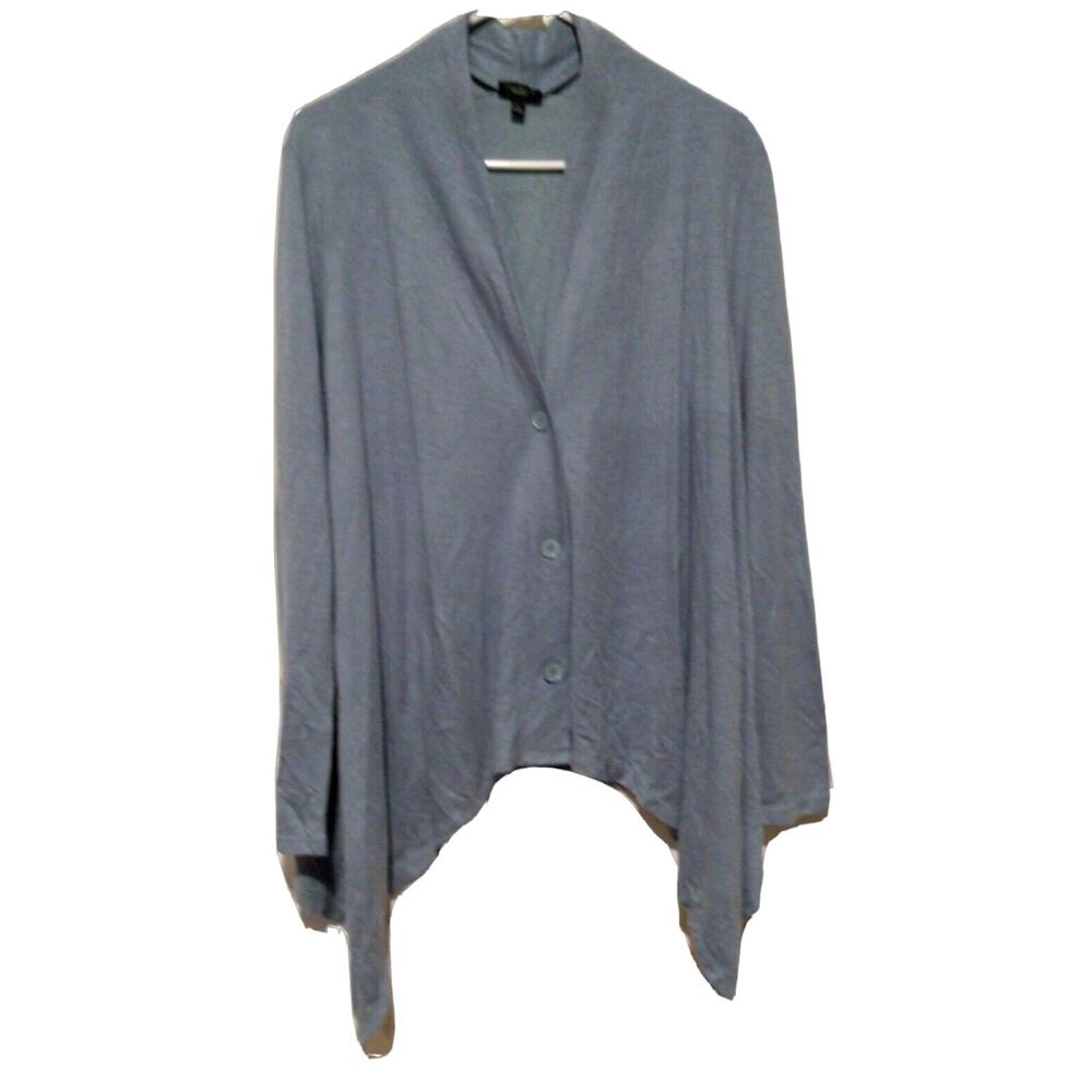 Talbots Womens Dusty Blue Jersey Knit Button Front Cardigan Size 2X
